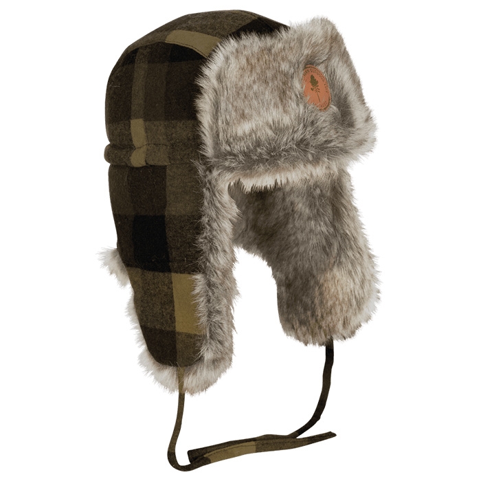 Grøn Pinebrun Classic Checked Fur Vinterhue Sort Vinterhue Vinterkasket - Pinewood Caps  - 7331090399846