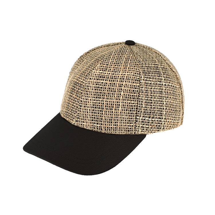 Sort Baseball Kasket Søgræs Med Stofskygge One Size - Fiebig Caps  - 4009229966179
