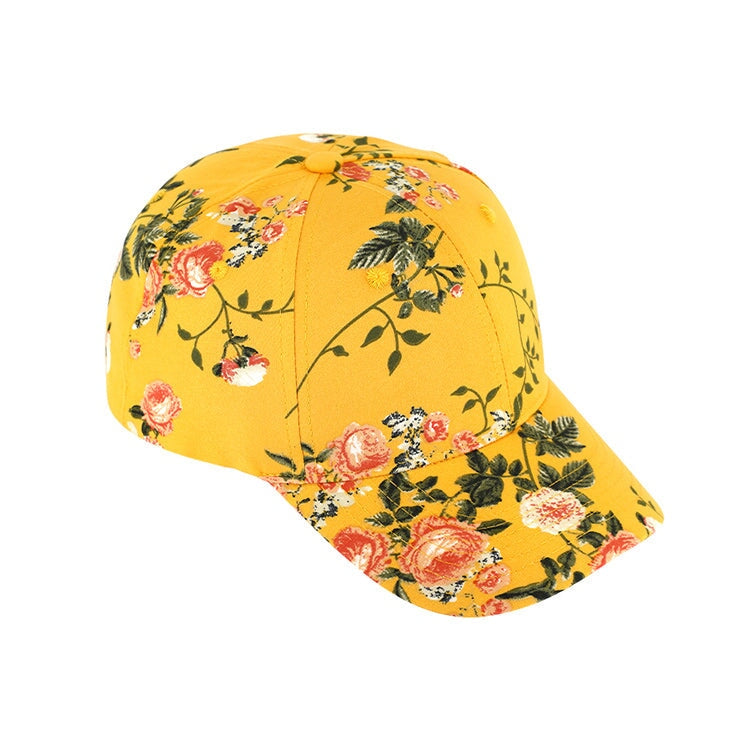 Baseball Cap Blomstermønster Karrygul One Size - Fiebig Caps