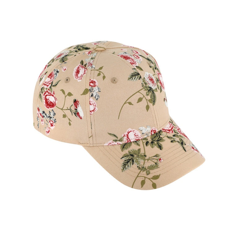 Baseball Cap Blomstermønster Beige One Size - Fiebig Caps