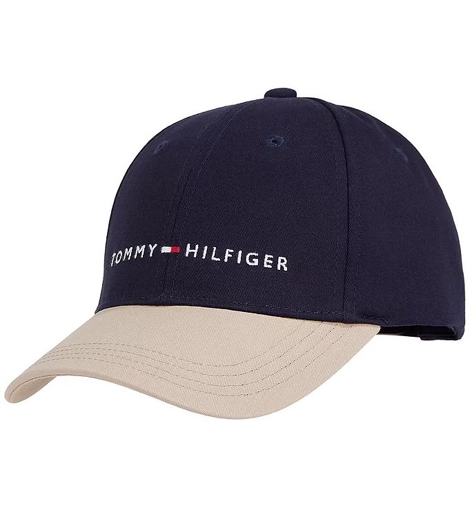 Beige/Blå Tommy Hilfiger Kasket Essential Colorblock Space Blue - Tommy Hilfiger Caps  - 8720638194606
