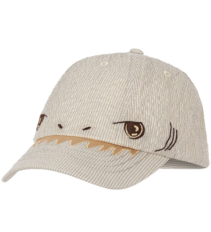 Beige/Blå Konges Sløjd Kasket Elliot Shark Quarry Stripe - Konges Sløjd Caps  - 5715681041178