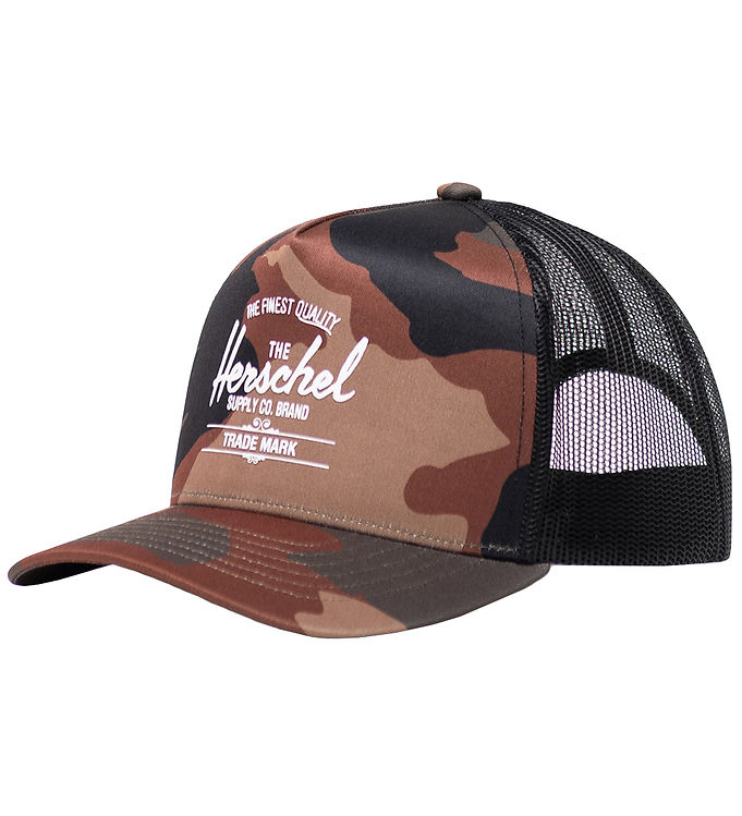 Grøn Herschel Kasket Whaler Tall Woodland Camo - Herschel Caps  - 828432703869