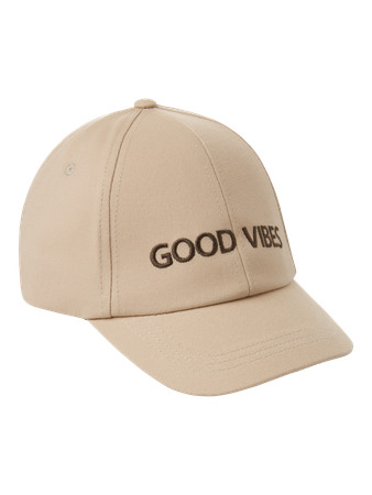 Beige Hovedbekl Name Kasket Nugo Peyote Embroidery Good Vibes - Name It Caps  - 5715715456411