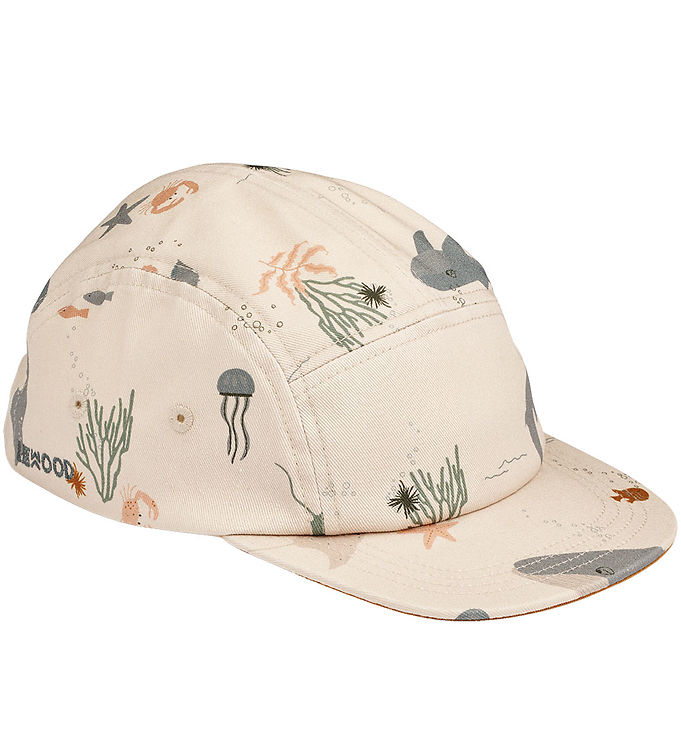 Beige/Brun/Mult Liewood Kasket Rory Printed Cap Sea Creature Sandy - Liewood Caps  - 5715335199668