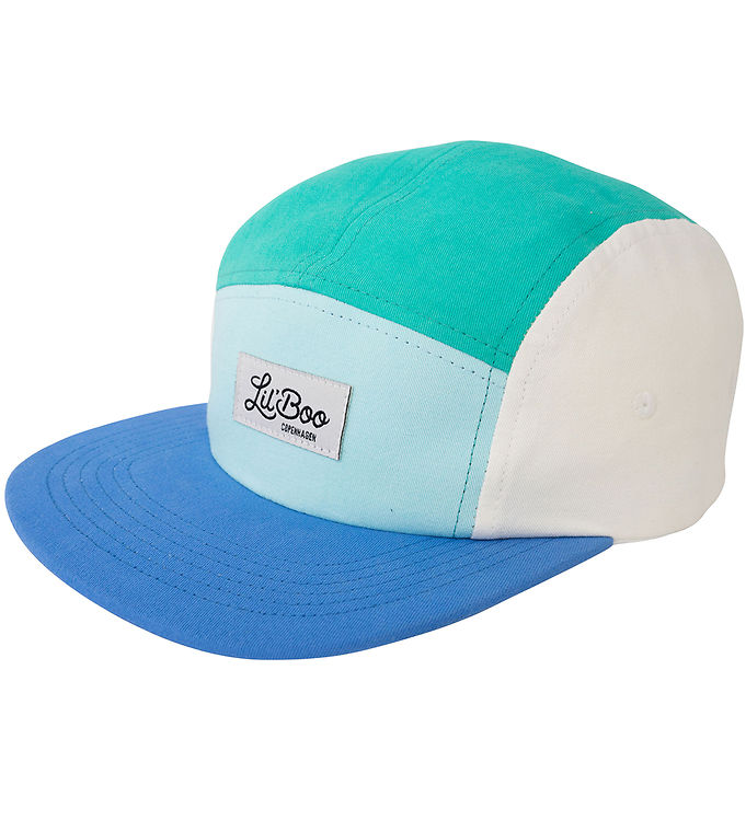 Grøn Lil Boo Copenhagen Kasket Block Ocean Green Blue White - Caps  - 5714519039370