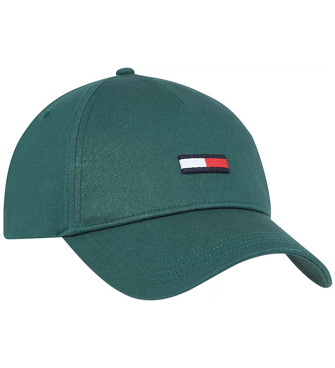 Grøn Tommy Hilfiger Kasket Elongated Flag Pewter Green - Tommy Hilfiger Caps  - 8720637075098