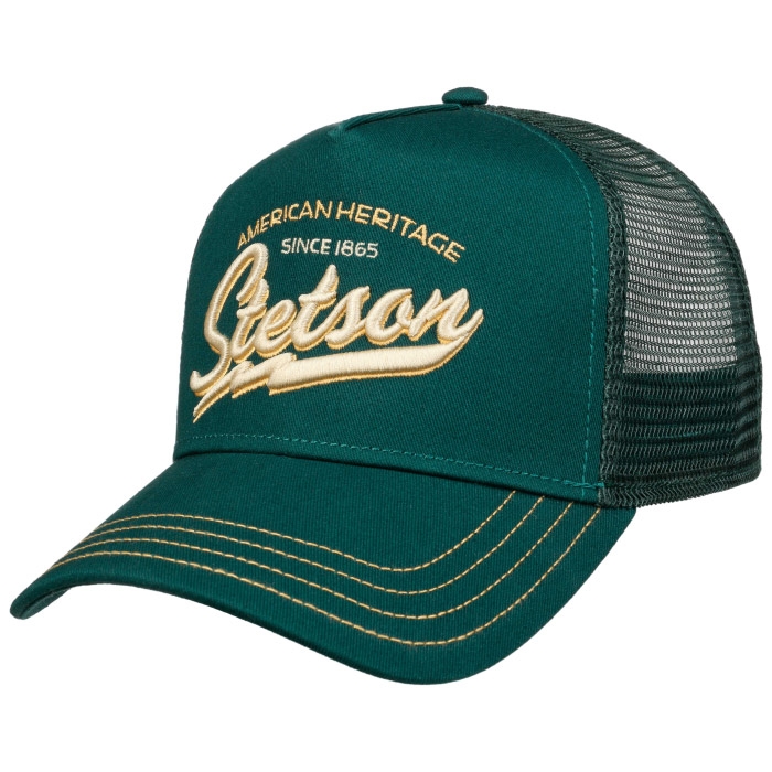 Grøn Stetson Trucker Cap American Heritage Petrol Baseball Cap Kasket - Stetson Caps  - 4063633174711