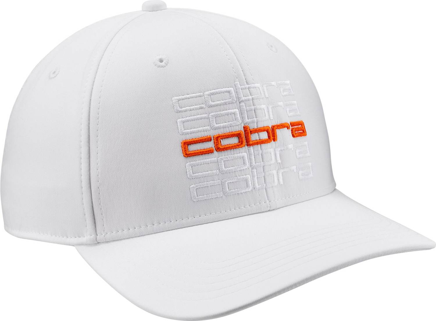 Hvid Cobra Repeat Herre Kasket White Glow Rickie Orange Str Onesize - Cobra Caps  - 4055264617279