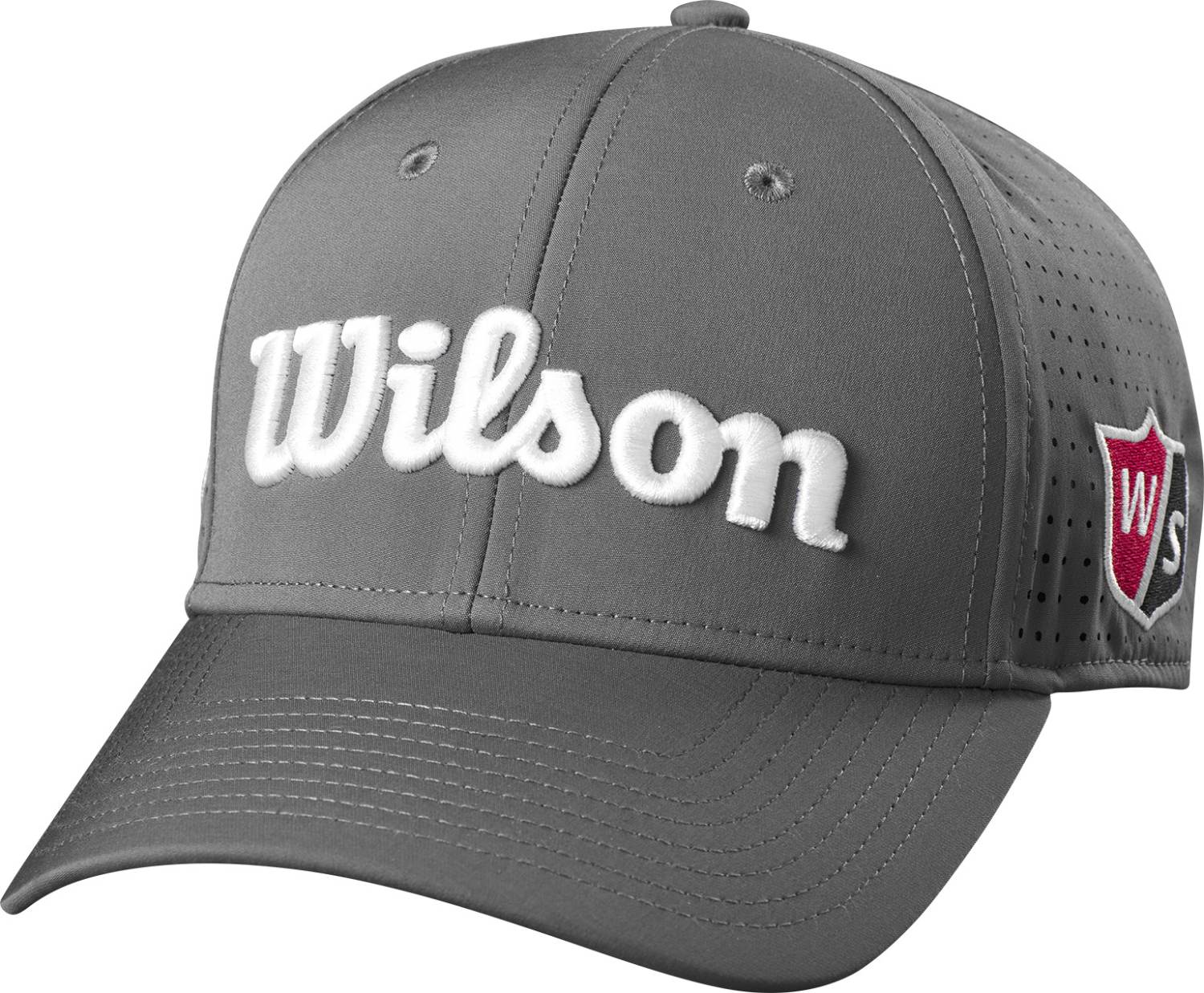 Grey Wilson Staff Performance Mesh Herre Kasket Str Onesize - Wilson Staff Caps  - 0097512651752