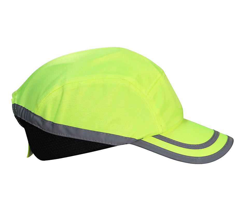 Bump Cap Viz Gul 7cm Skygge Ventilationshuller Justrbar Velcrobånd Nakken - Os Caps  - 5701273004751