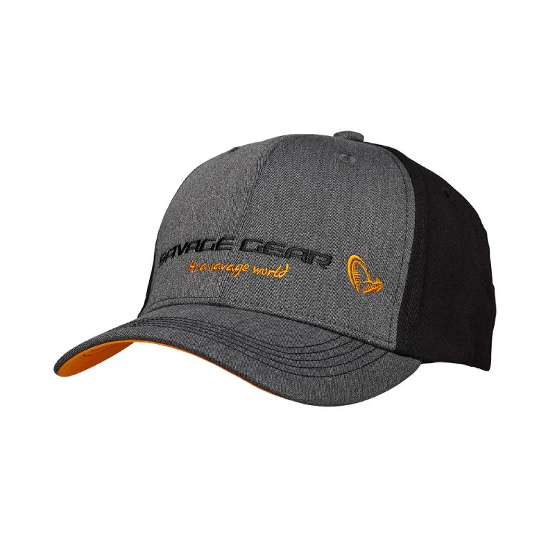 Sort Strike Cap Grey Melange Black - Savage Gear Caps  - 5706301766892