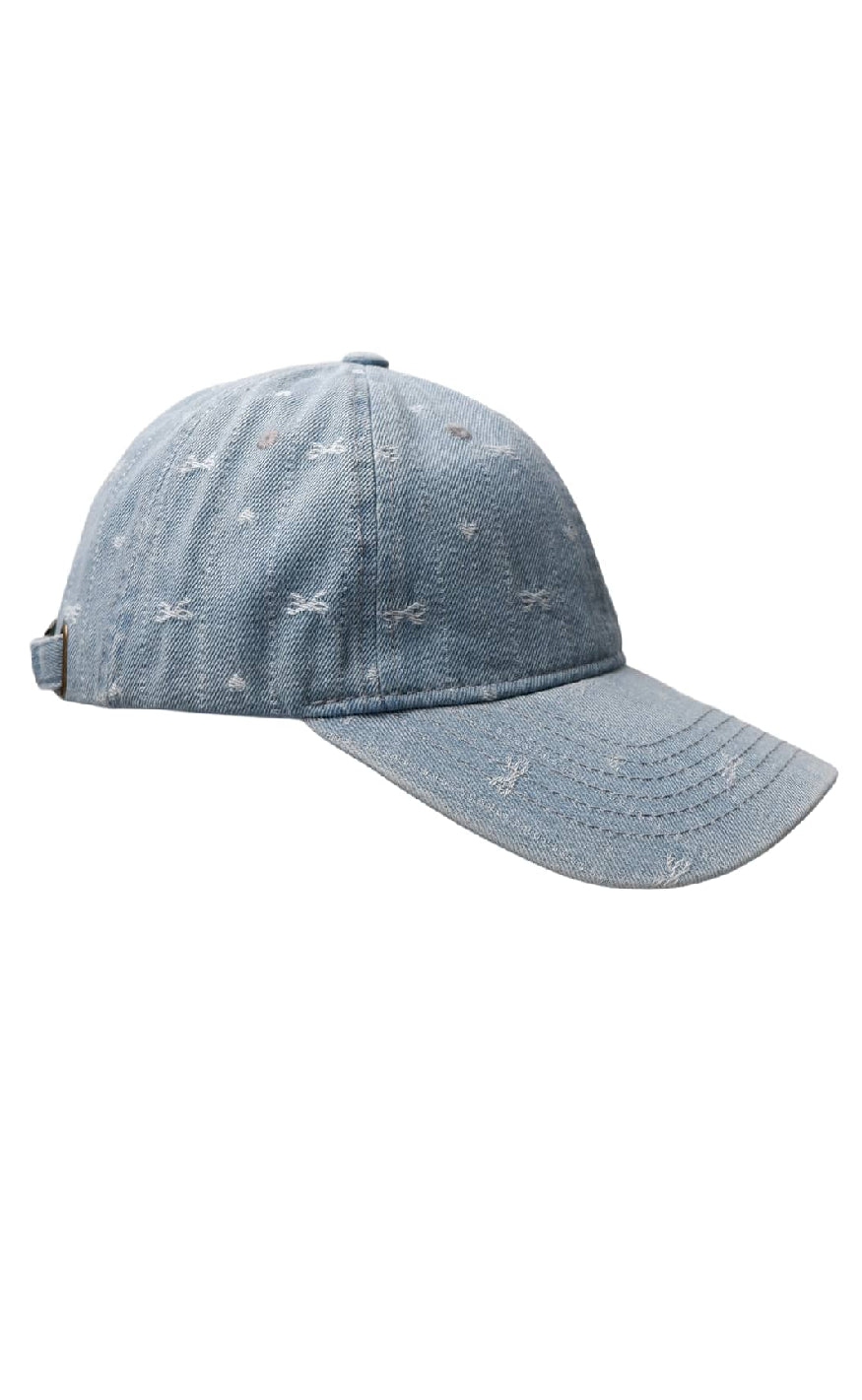 Sort Black Colour Kasket Bow Denim Jaquard - Black Colour Caps  - 5715077210348