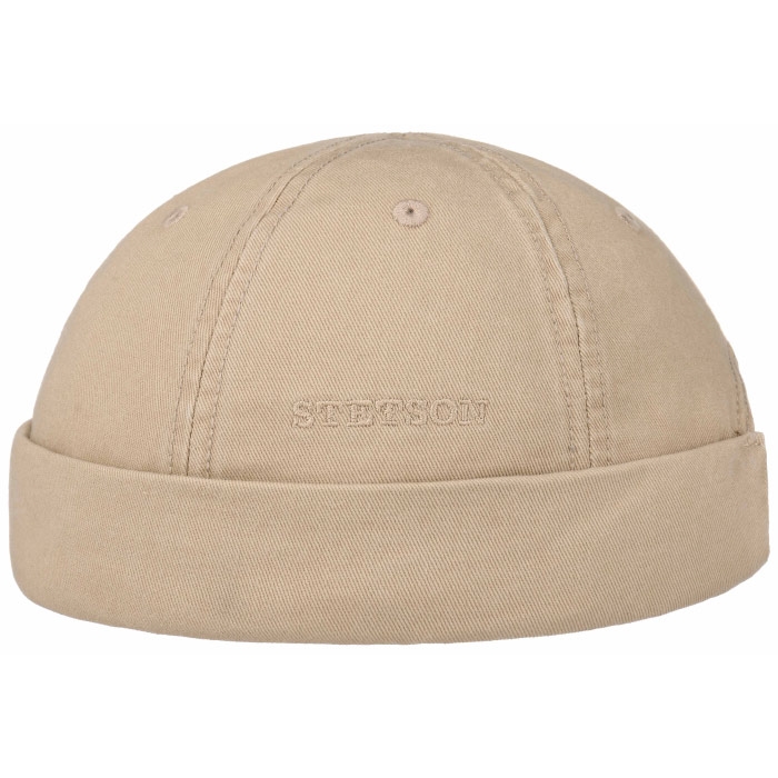 Beige Stetson Docker Cotton Upf40 Sand Sixpence - Stetson Caps  - 4043898891103