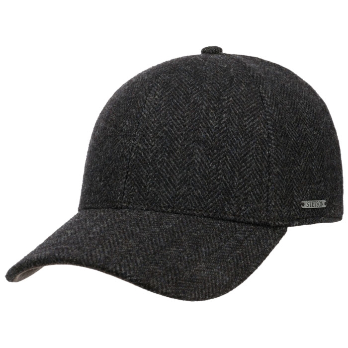 Mørkegrå Stetson Baseball Wool Herringbone 2xl Baseball Cap Kasket - Stetson Caps  - 4063633097362