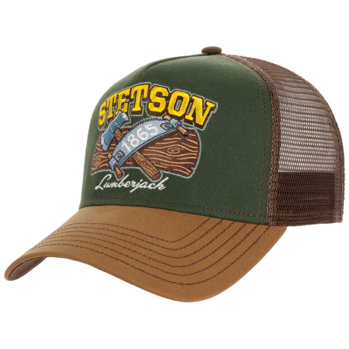 Grøn Stetson Trucker Cap Lumberjack Baseball Cap Kasket - Stetson Caps  - 4063633151743